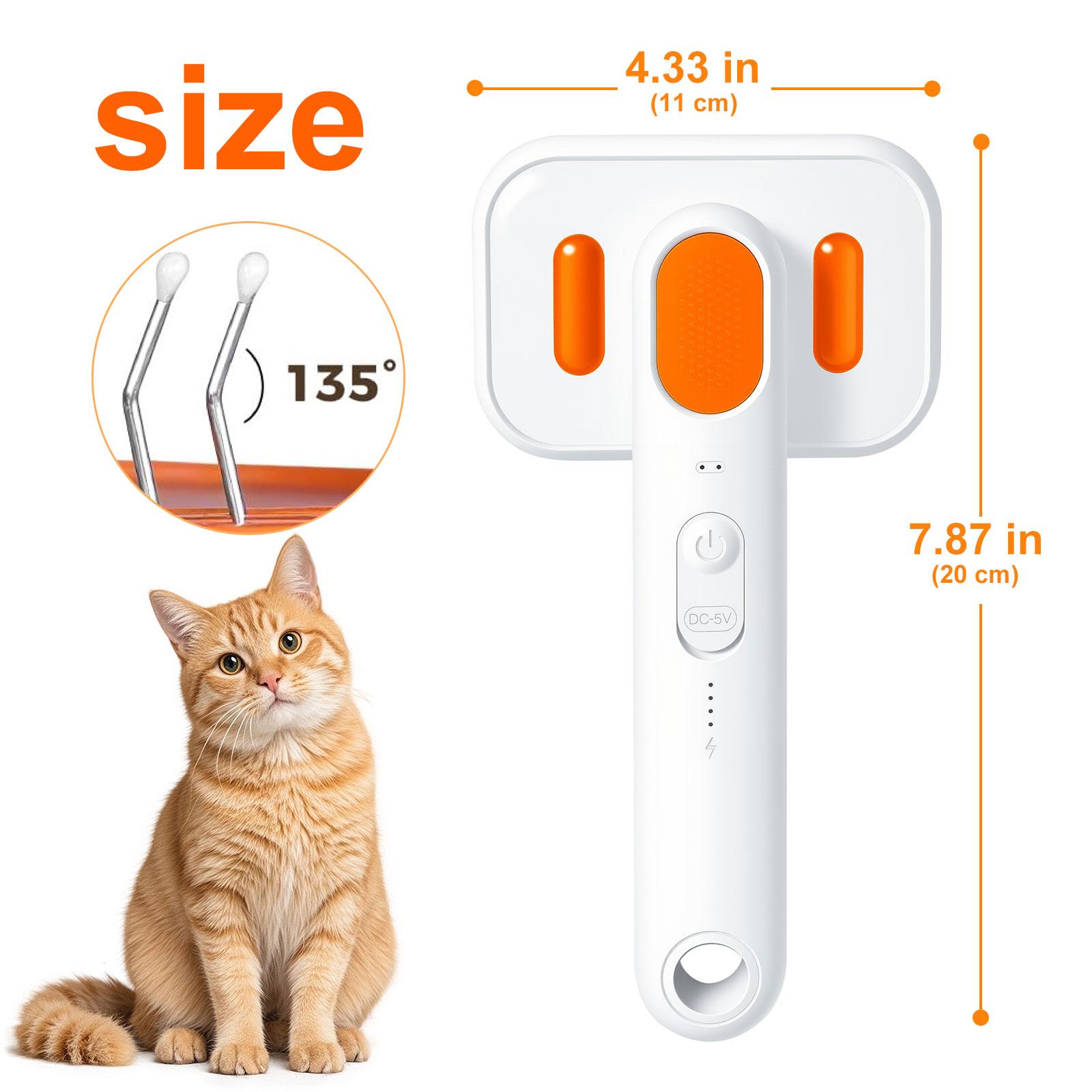 Cat Grooming Brush – Waterproof Steam Deshedding Tool, One-Button Hair Removal Comb for Cats & Dogs, Pet Fur Cleaning & Trimming, PetLovers