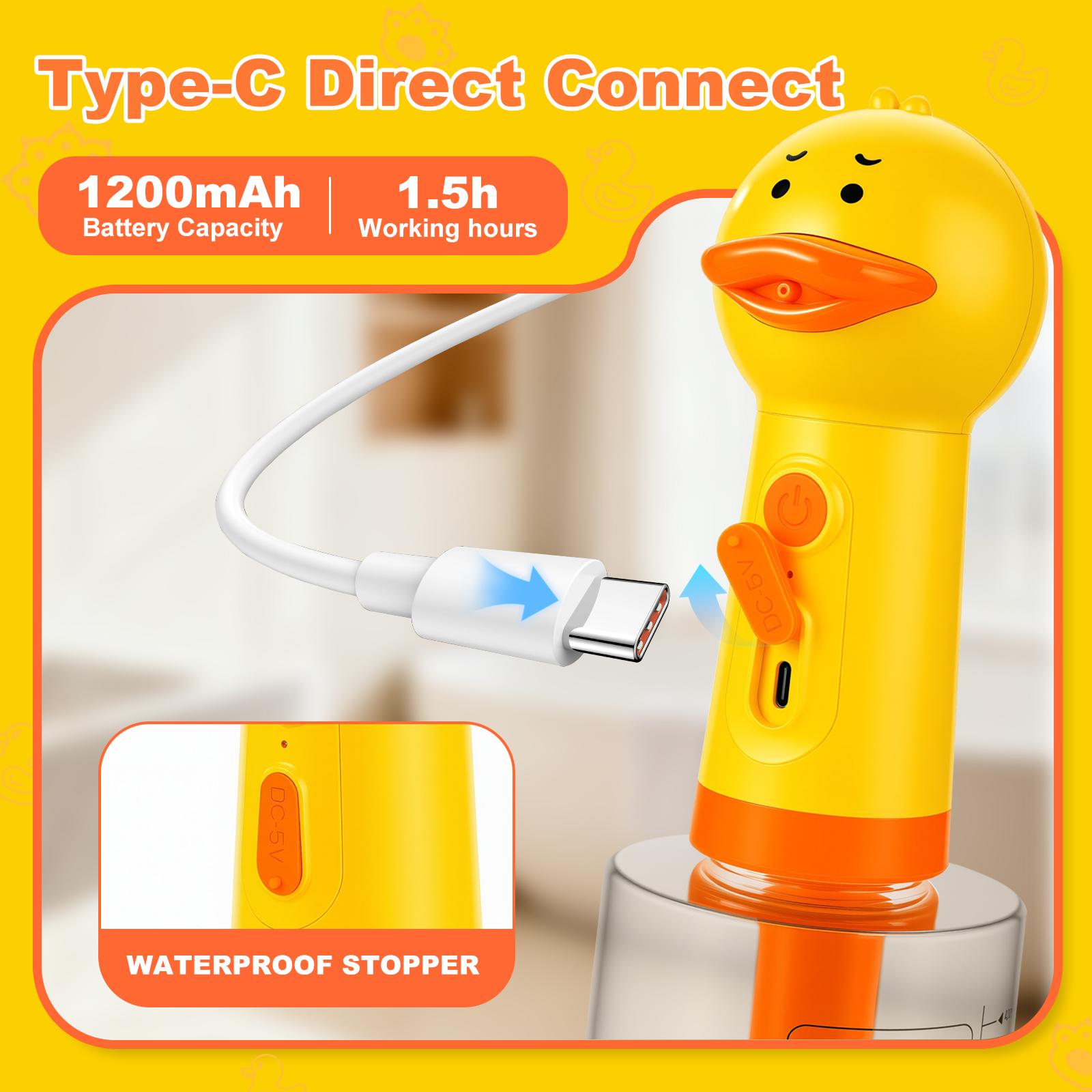 Duck Automatic Foaming Pet Bath Washer – Rechargeable Dog & Cat Shampoo Foam Maker Foaming Soap Dispenser for Bathtub, Kitchen Sink Cleaning