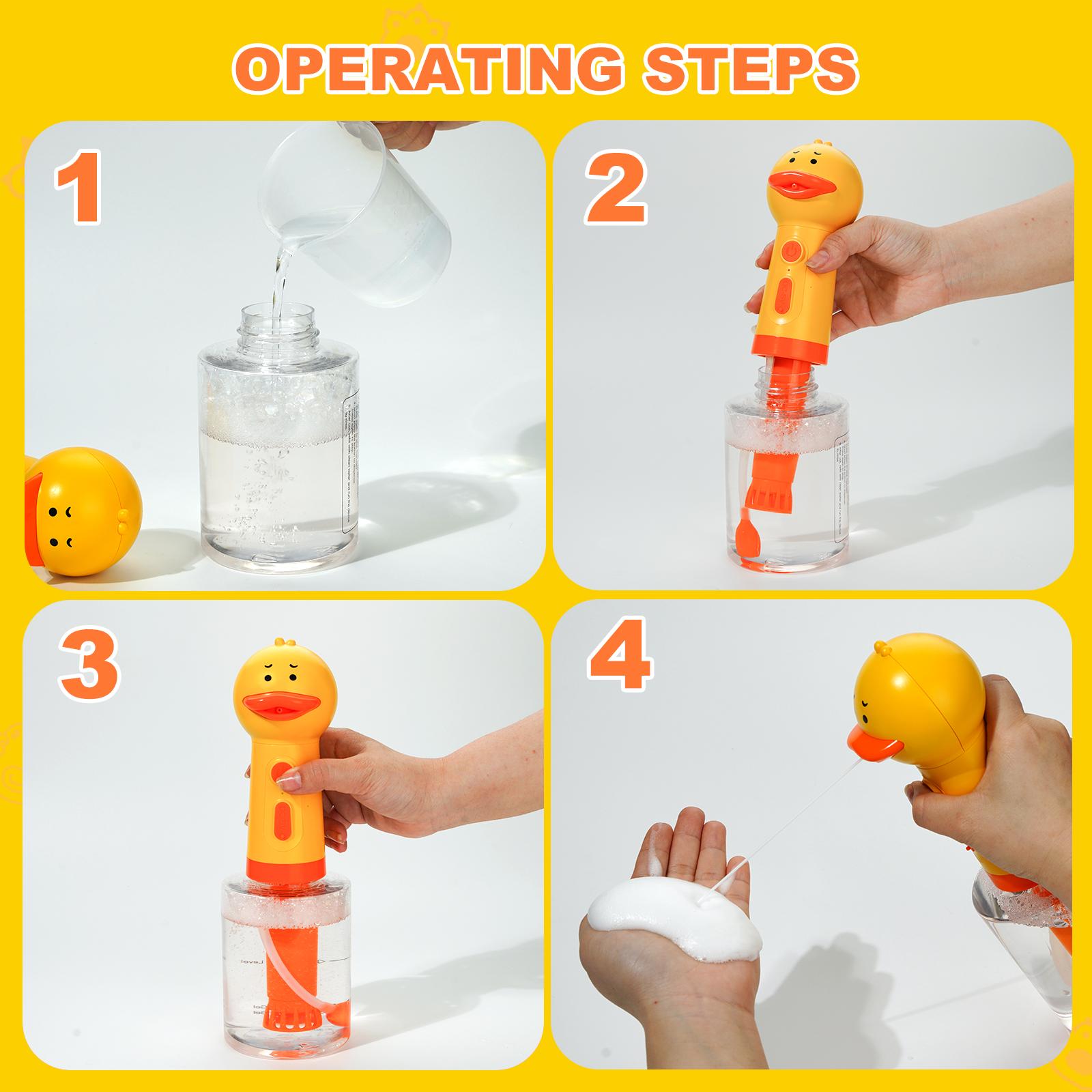 Duck Automatic Foaming Pet Bath Washer – Rechargeable Dog & Cat Shampoo Foam Maker Foaming Soap Dispenser for Bathtub, Kitchen Sink Cleaning